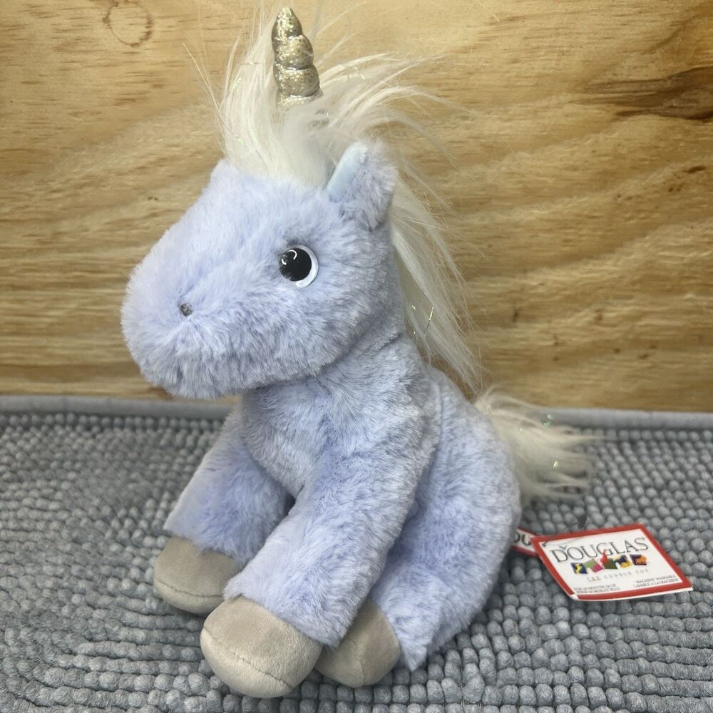 Douglas Mini Ellie Soft Unicorn Plush 6-7" Blue Stuffed Animal New